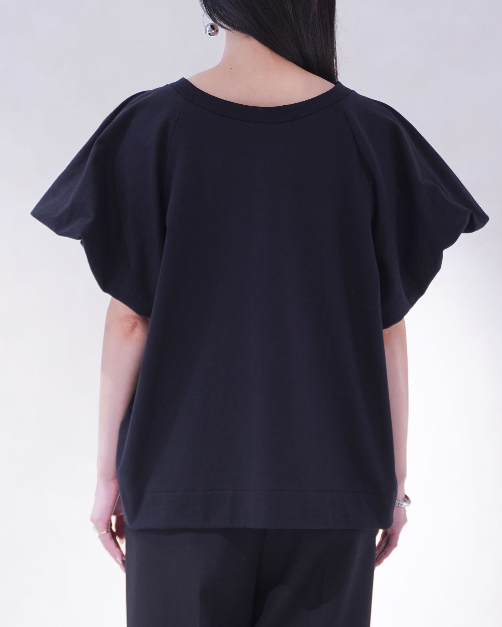 【Hanesコラボ】ヘインズコラボ バルーンスリーブTシャツ (ホワイト&ブラック) 【2色セット】【Mサイズ】2P BEEFY-T balloon sleeve tops (White&Black) /  26SS
