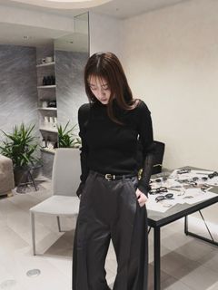 Side Drawstring Knit / サイド ドローストリング ニット (ブラック)