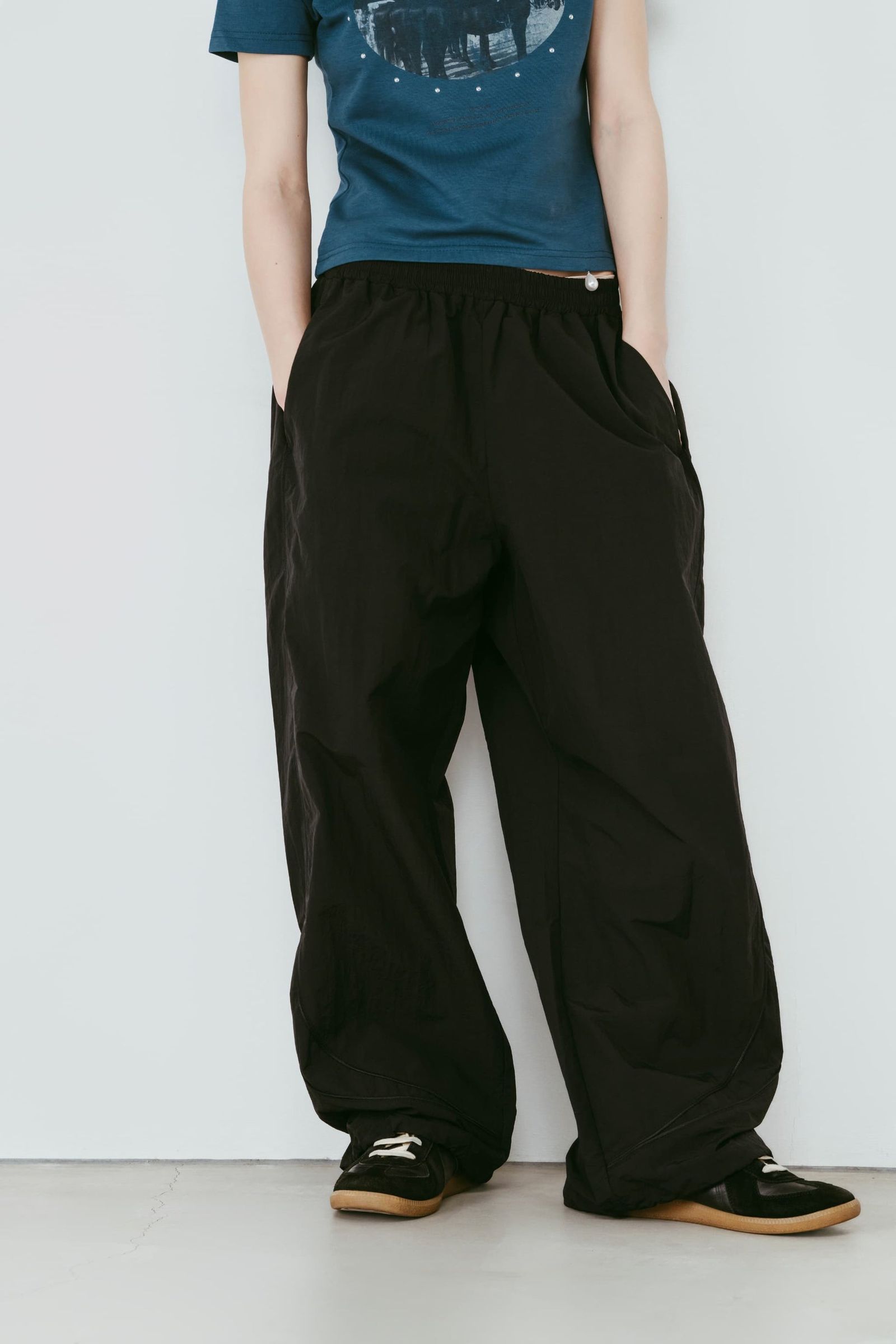 ナイロンイージーパンツ (ブラック) nylon easy pants(unisex) (Black) /  26SS