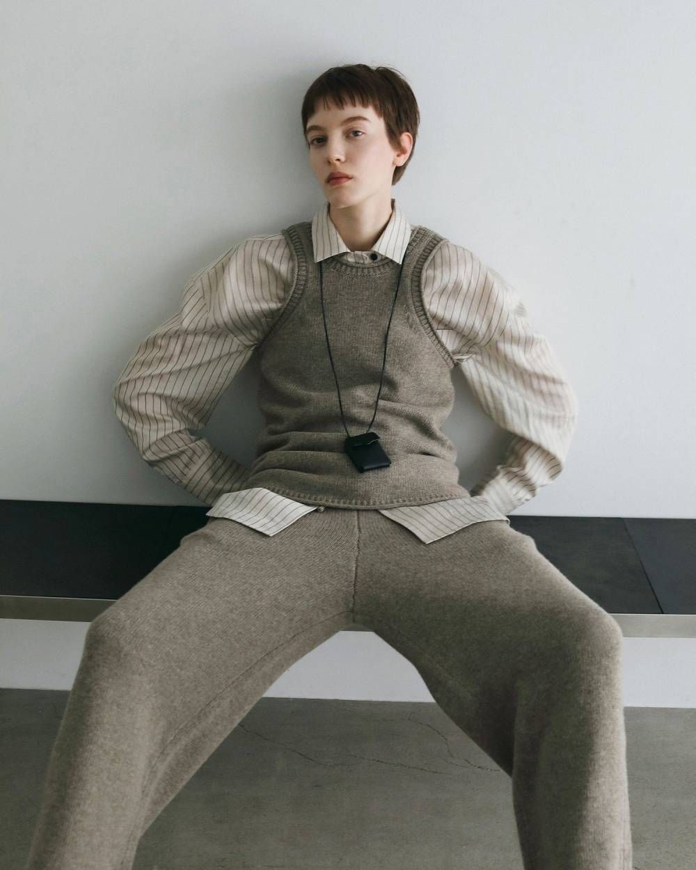 ニットロングタンクトップ (グレージュ) Knit Long Tanktop (Graige) / 26AW 【6月29日まで期間限定予約】