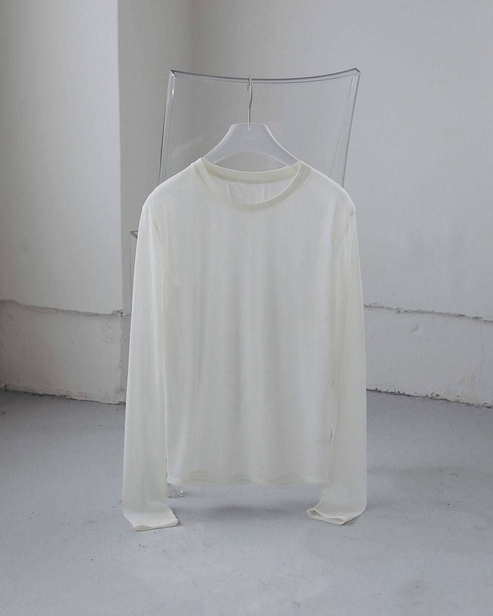 スリット シフォントップス (アイボリー) Slit Chiffon Tops (Ivory) / 27SS