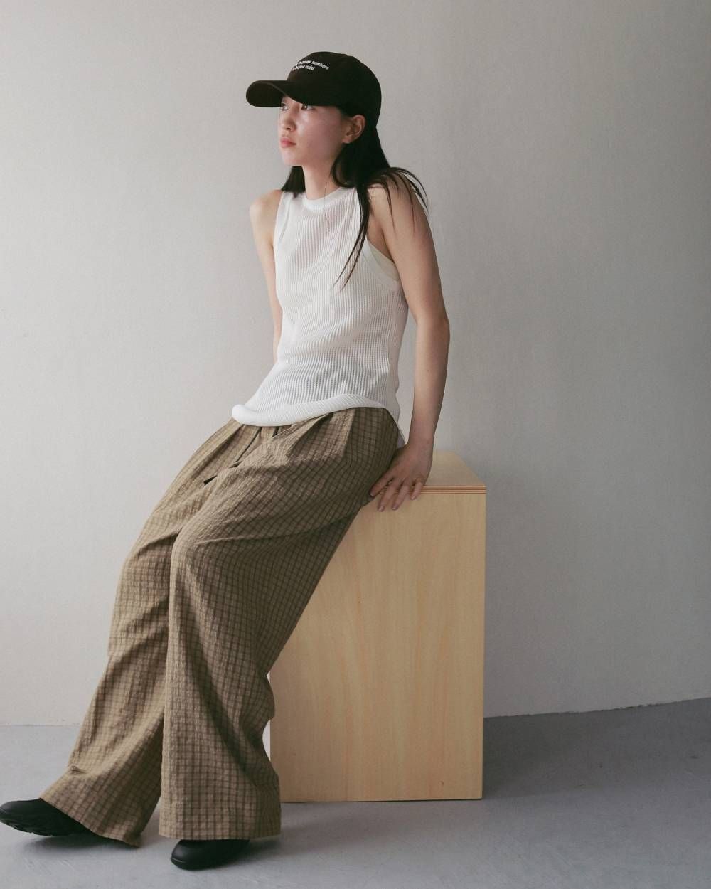 シアサッカー ルーズパンツ (ベージュ) Suckercheck Loose Pants (Beige) / 27SS
