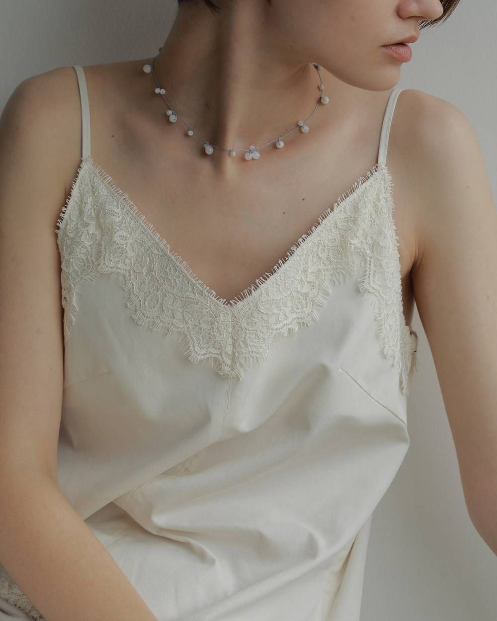 シルクコードネックレス (ラベンダー) Stone Silkcord Necklace (Lavender) / 27SS
