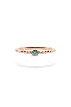 MOISSANITE GRANO RING WITH GREEN MOISSANITE / グリーン モアサナイト グラノ リング K10/K18 (ピンクゴールド)