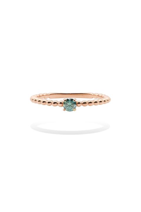 MOISSANITE GRANO RING WITH GREEN MOISSANITE / グリーン モアサナイト グラノ リング K10/K18 (ピンクゴールド)