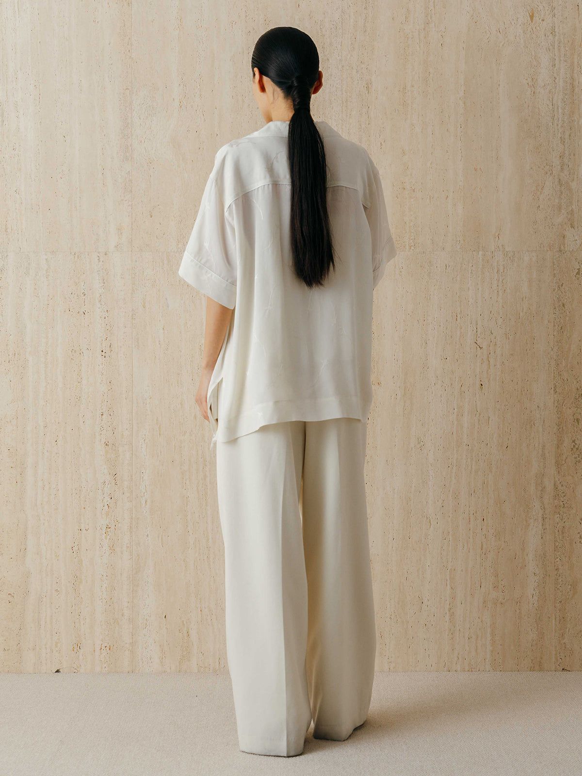 サテンジャガードシャツ (アイボリー) SATIN JQ SHIRTS (Ivory) /  26SS