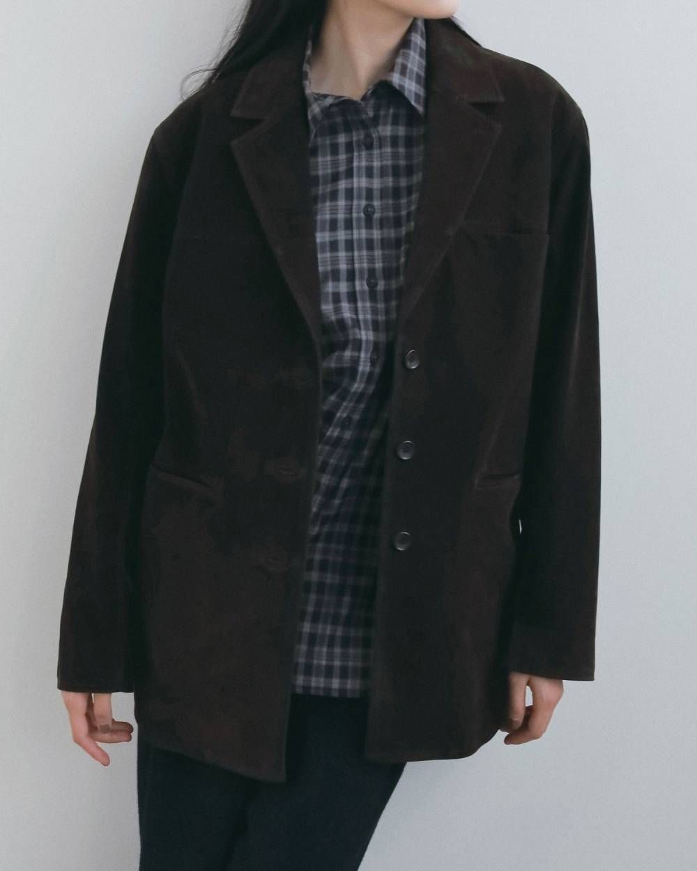 エコスエードジャケット (ダークブラウン) Eco Suede Jacket (Dark brown) / 26AW 【6月29日まで期間限定予約】