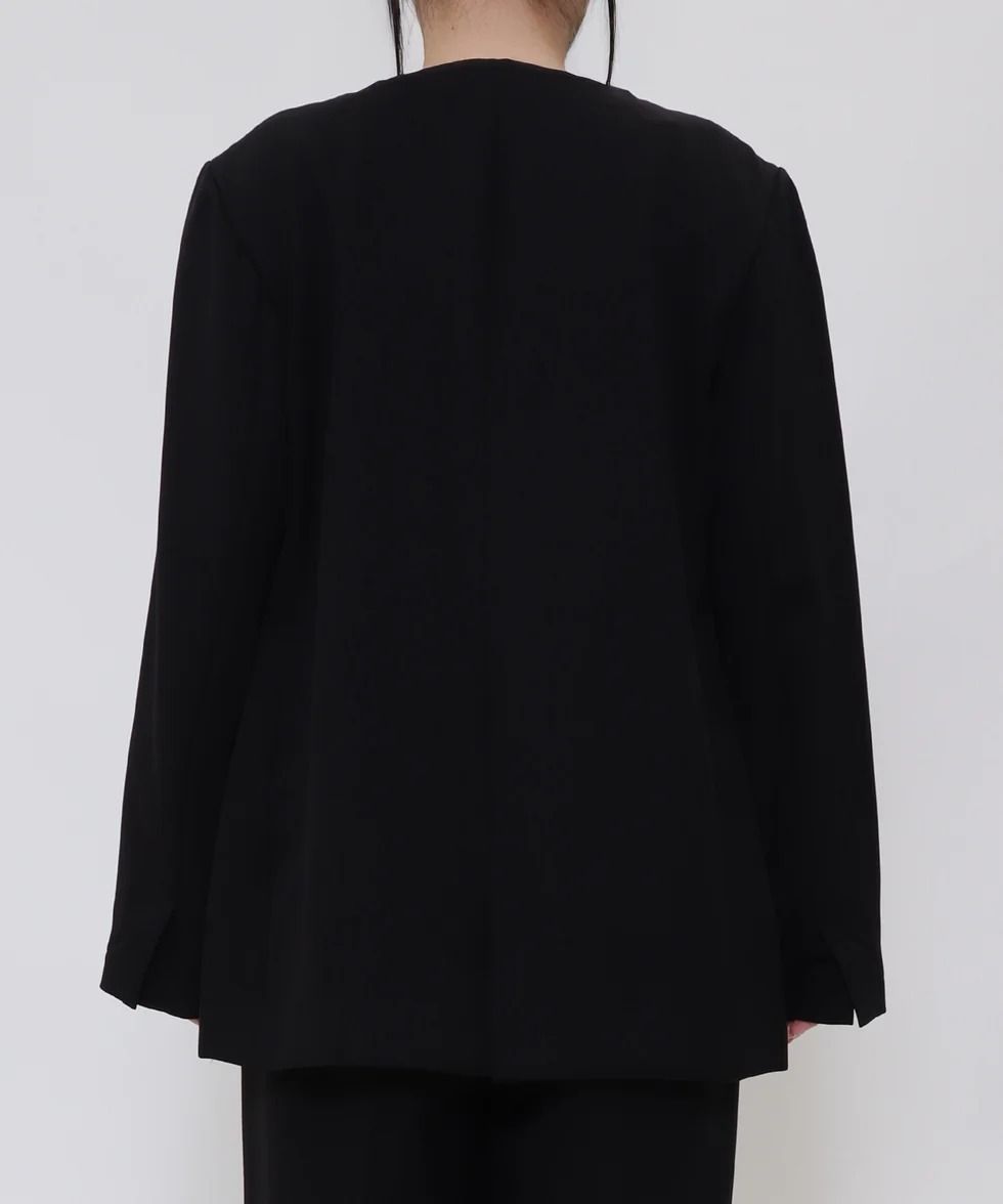 2WAY肩掛けノーカラージャケット (ブラック) Collarless Jacket (Black) /  26AW