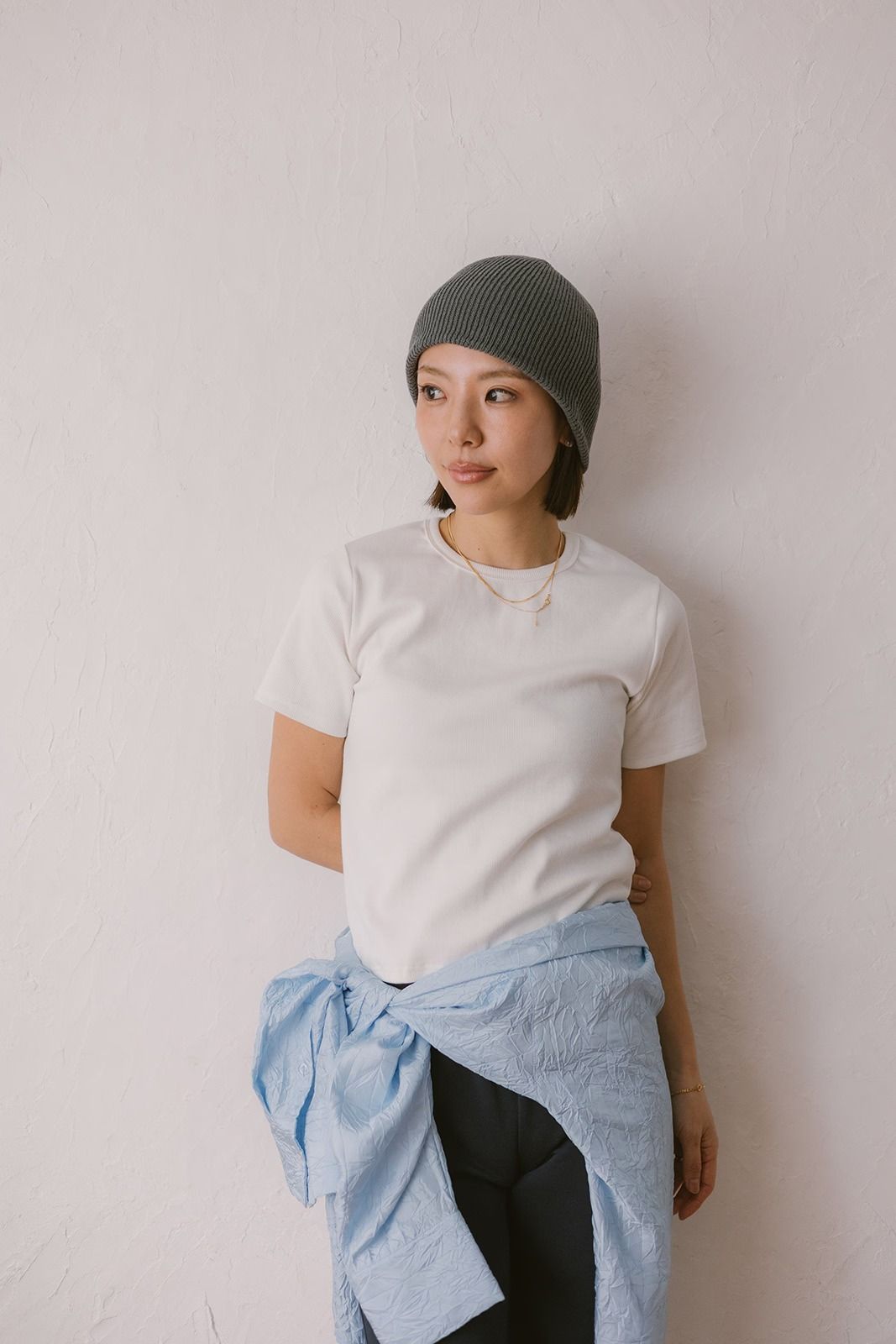 ベーシックスリムハーフスリーブTシャツ (ホワイト) Basic T-shirt (White) /  26SS