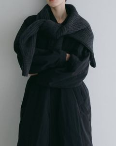 パッデッド ステンカラーコート (ブラック) Padded Soutiencollar Coat (Black) / 26AW 【6月29日まで期間限定予約】
