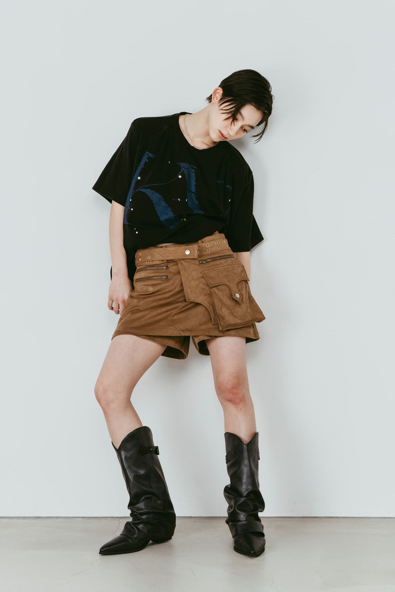 レイヤード スエードスコート (ブラウン) layered suede skort (Brown) /  26SS