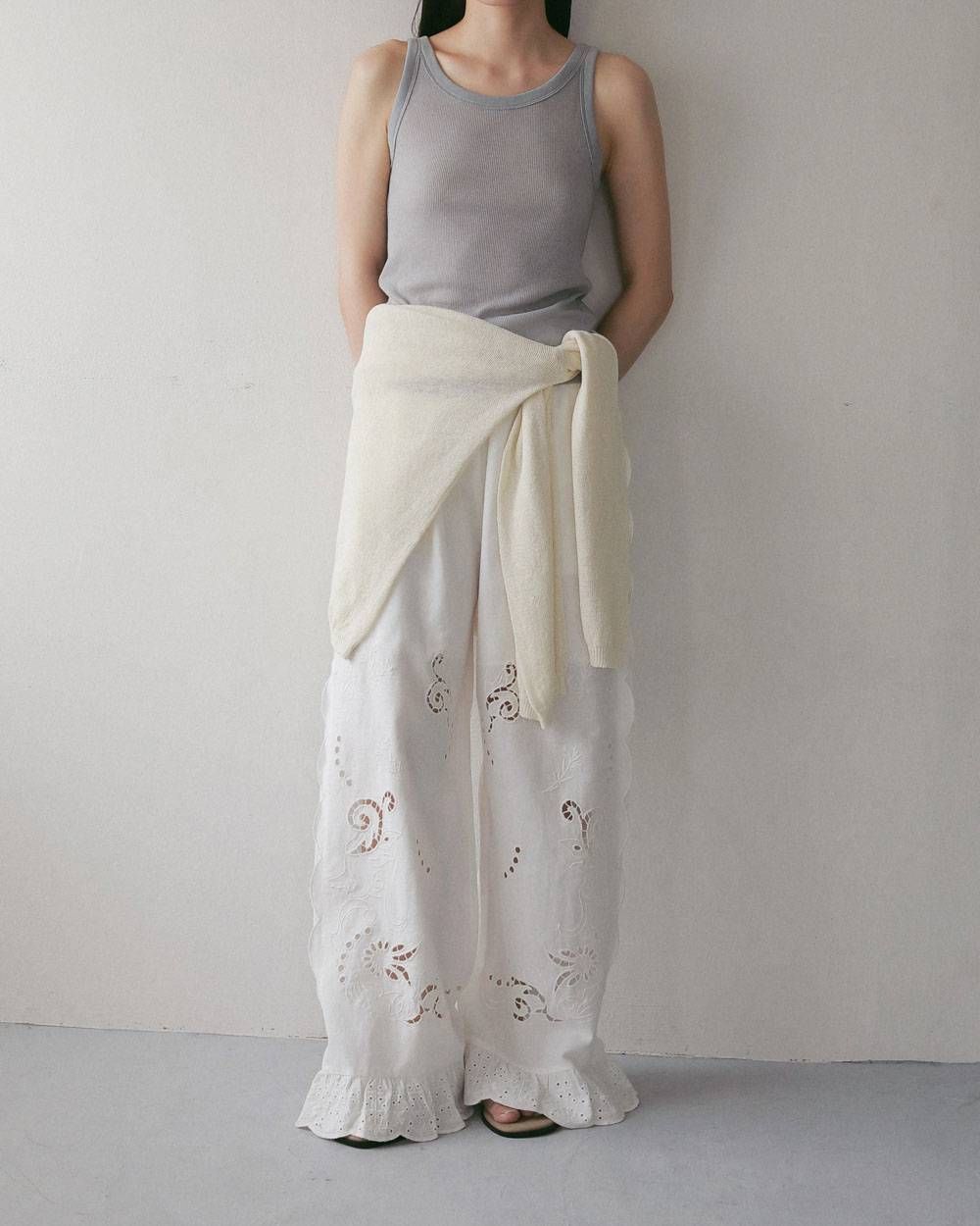 カットワーク レースパンツ (ホワイト) Cutwork Lace Pants (White) / 27SS