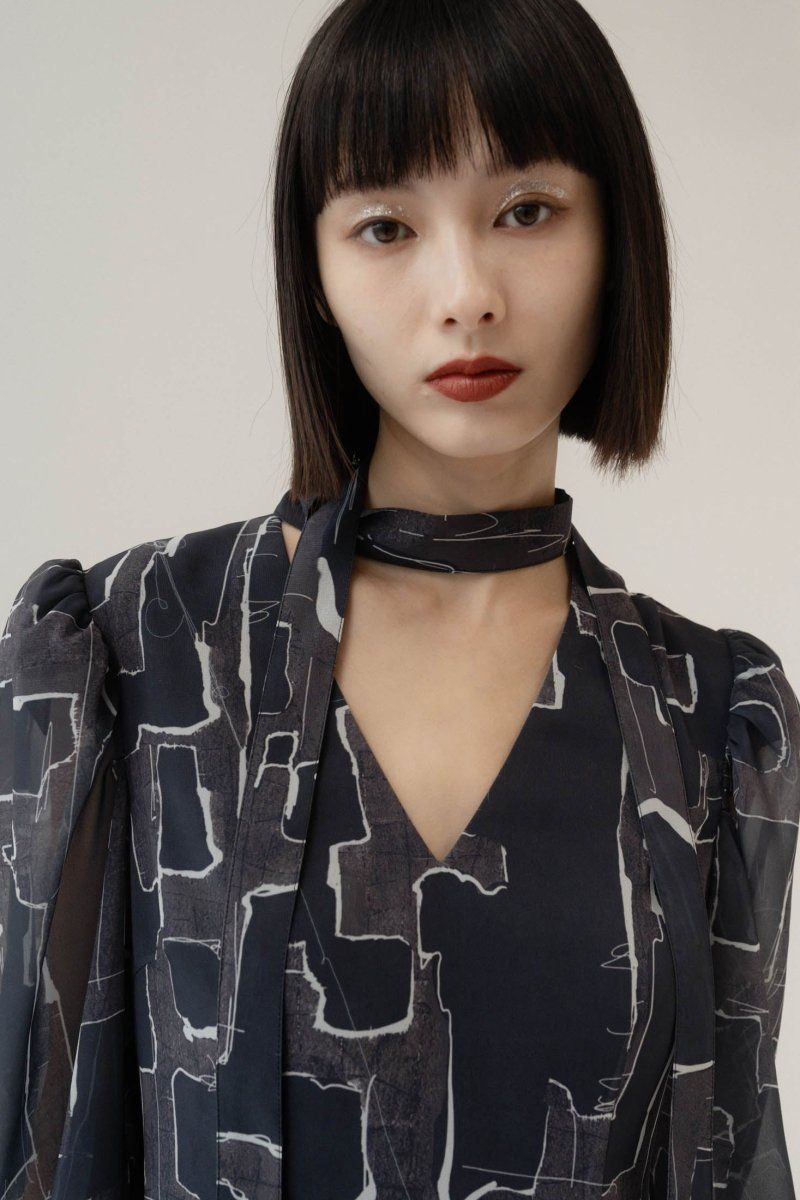 Knuth Marf - puff sleeve sheer one piece / パフスリーブ Knuth Marf - puff sleeve sheer one piece / パフスリーブ