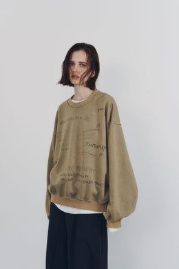 メッセージ スウェット (ベージュ) message sweatshirt(unisex) (Beige) / 26AW