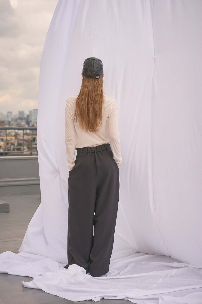 ドレープワイドパンツ (ブラック) Draped Wide-Leg Pants (Black) /  26AW