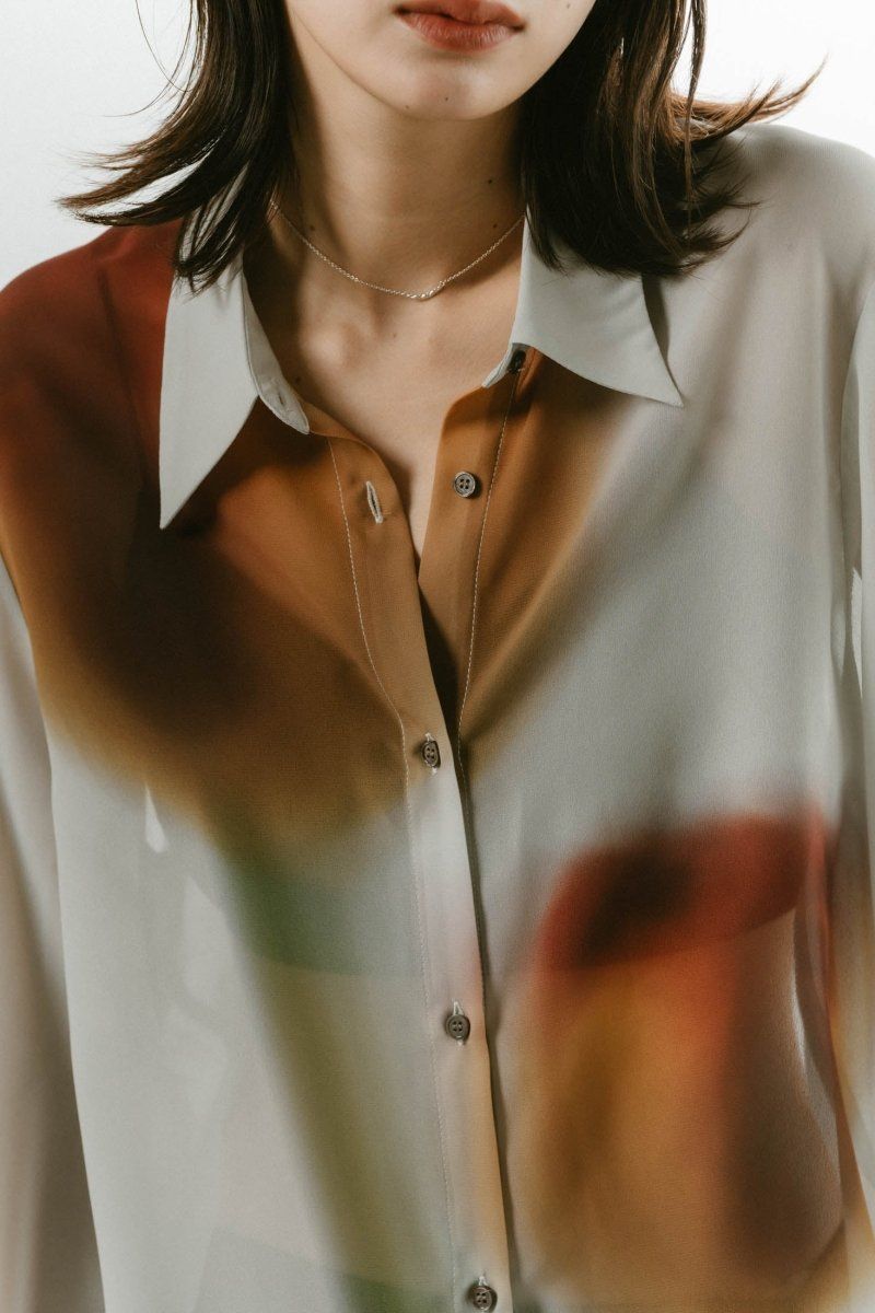 Knuth Marf - flower print sheer shirt / フラワープリント