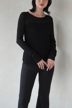 シアーリブニット (ブラック)
