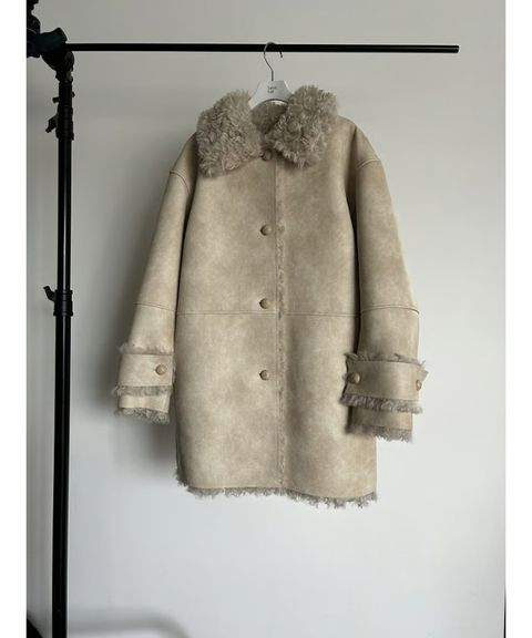 【25AW】Vintage Like Fake Mouton Reversible Coat (クリーム) / ヴィンテージライクムートン リバーシブルファーコート / エコファー / フェイクファー