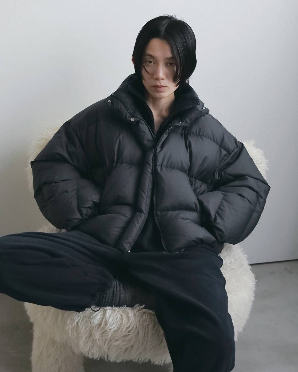 スタンドカラーダウンジャケット (チャコールグレー) Standcollar Down Jacket (Charcoal gray) / 26AW 【6月29日まで期間限定予約】