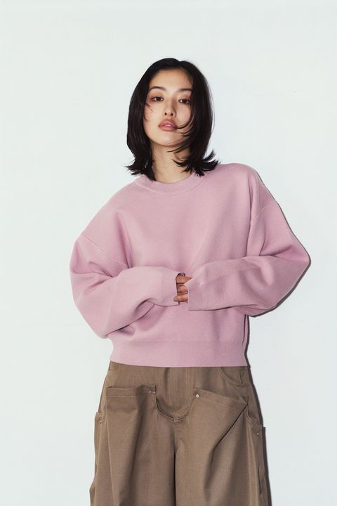 【LADIESサイズ】2ウェイ ノームコア ニット (ピンク) 2way cuffs normcore knit (Pink) / 26AW