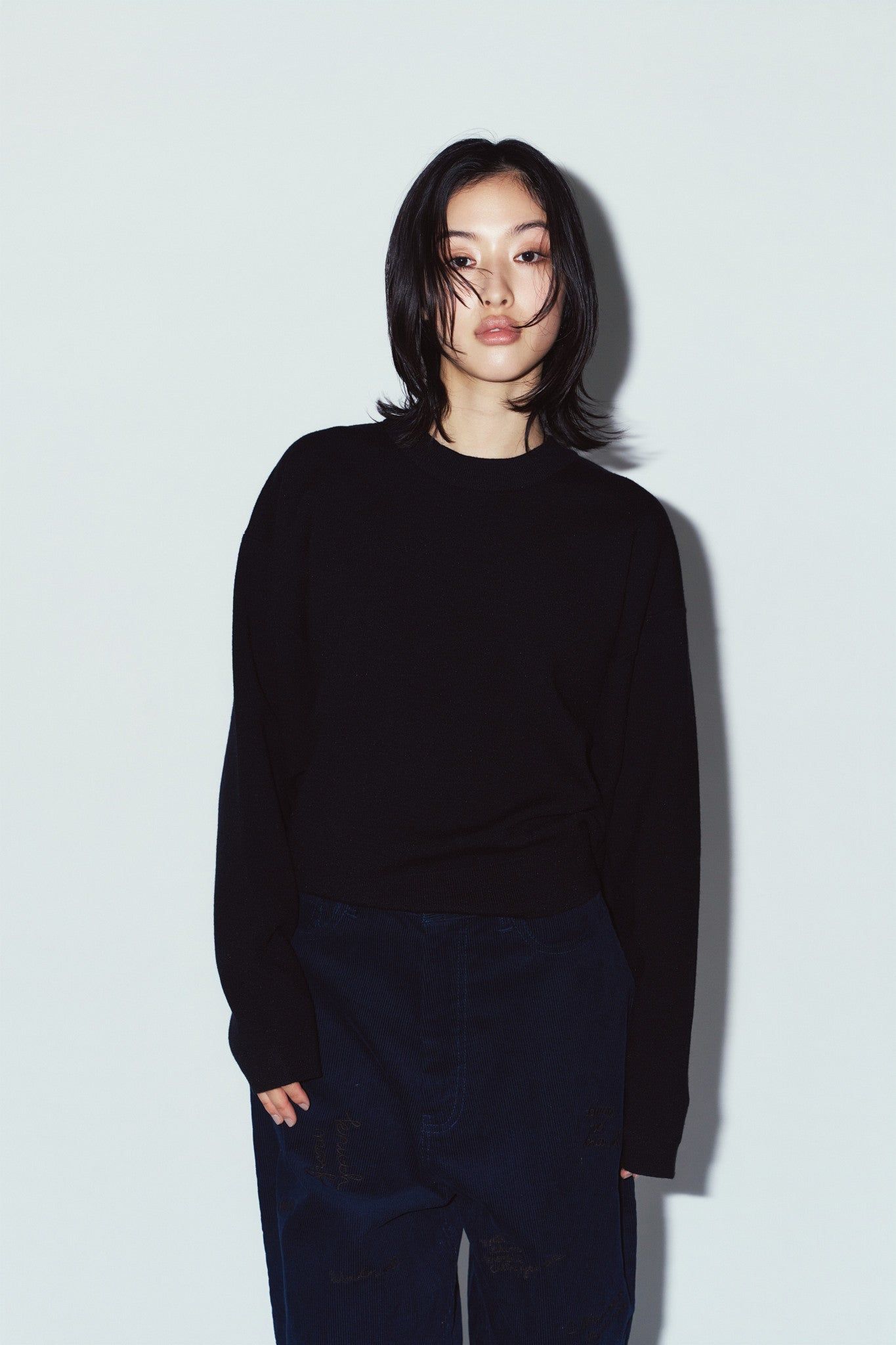 【LADIESサイズ】2ウェイ ノームコア ニット (ブラック) 2way cuffs normcore knit (Black) / 26AW