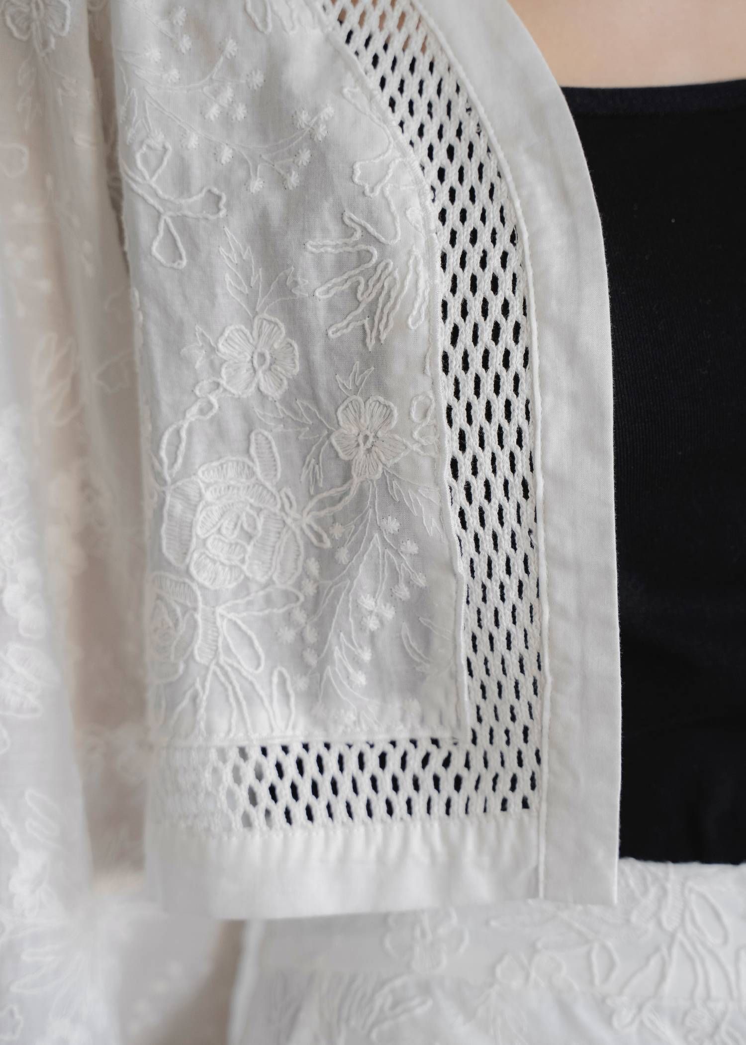 レースボレロ  (ホワイト) trimming lace cropped bolero BL (White) /  26SS