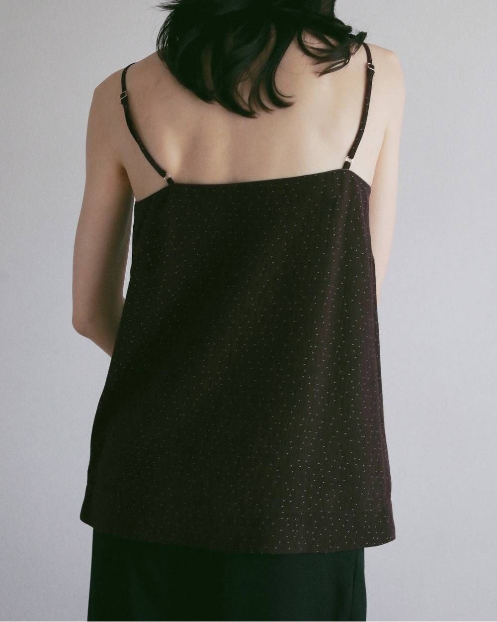 ドットジャガード キャミソールトップス (ブラウン) Dotjacquard Camisole Tops (Brown) / 27SS