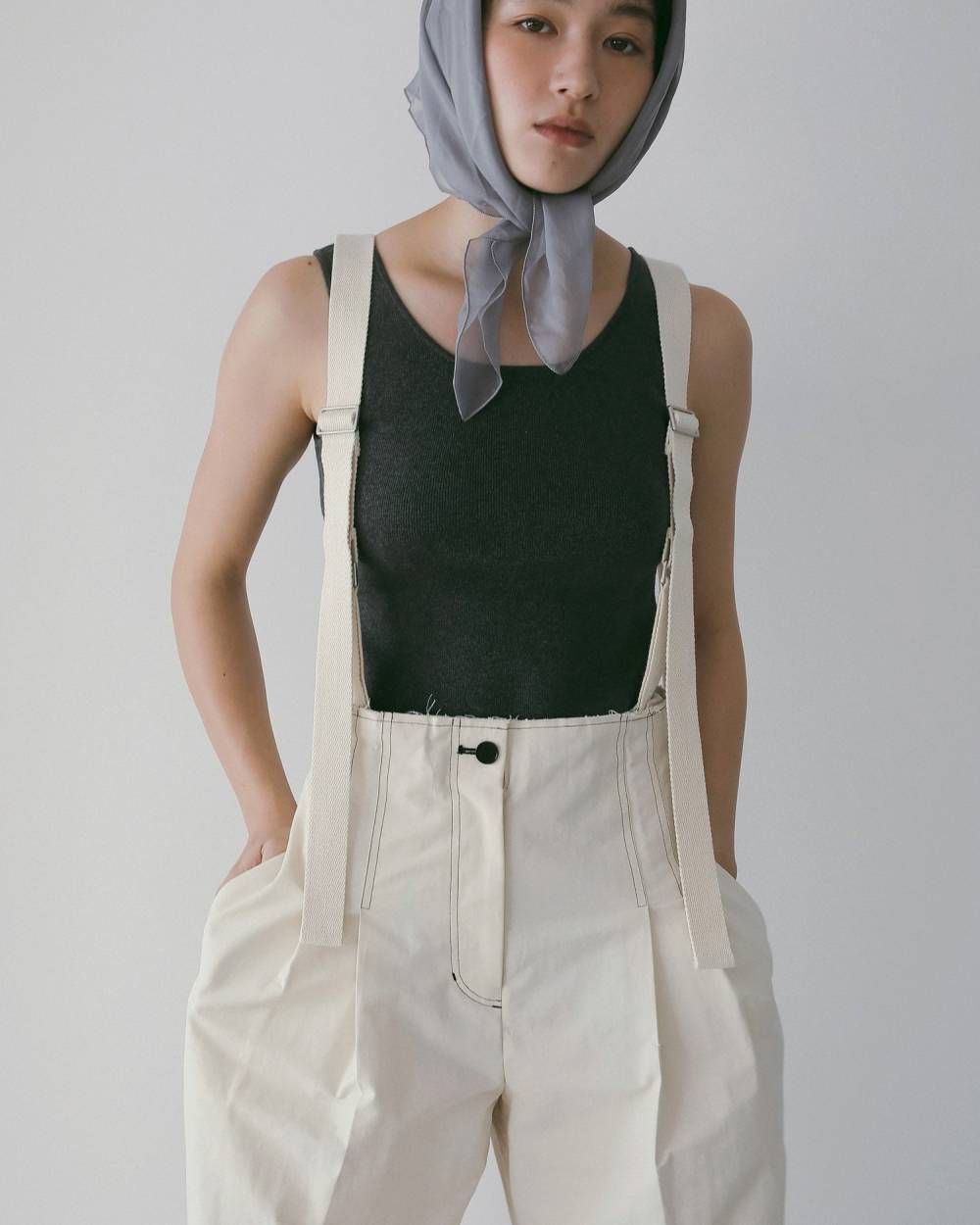 サスペンダー ワイドパンツ (アイボリー) Suspenders Wide Pants (アイボリー) / 26SS