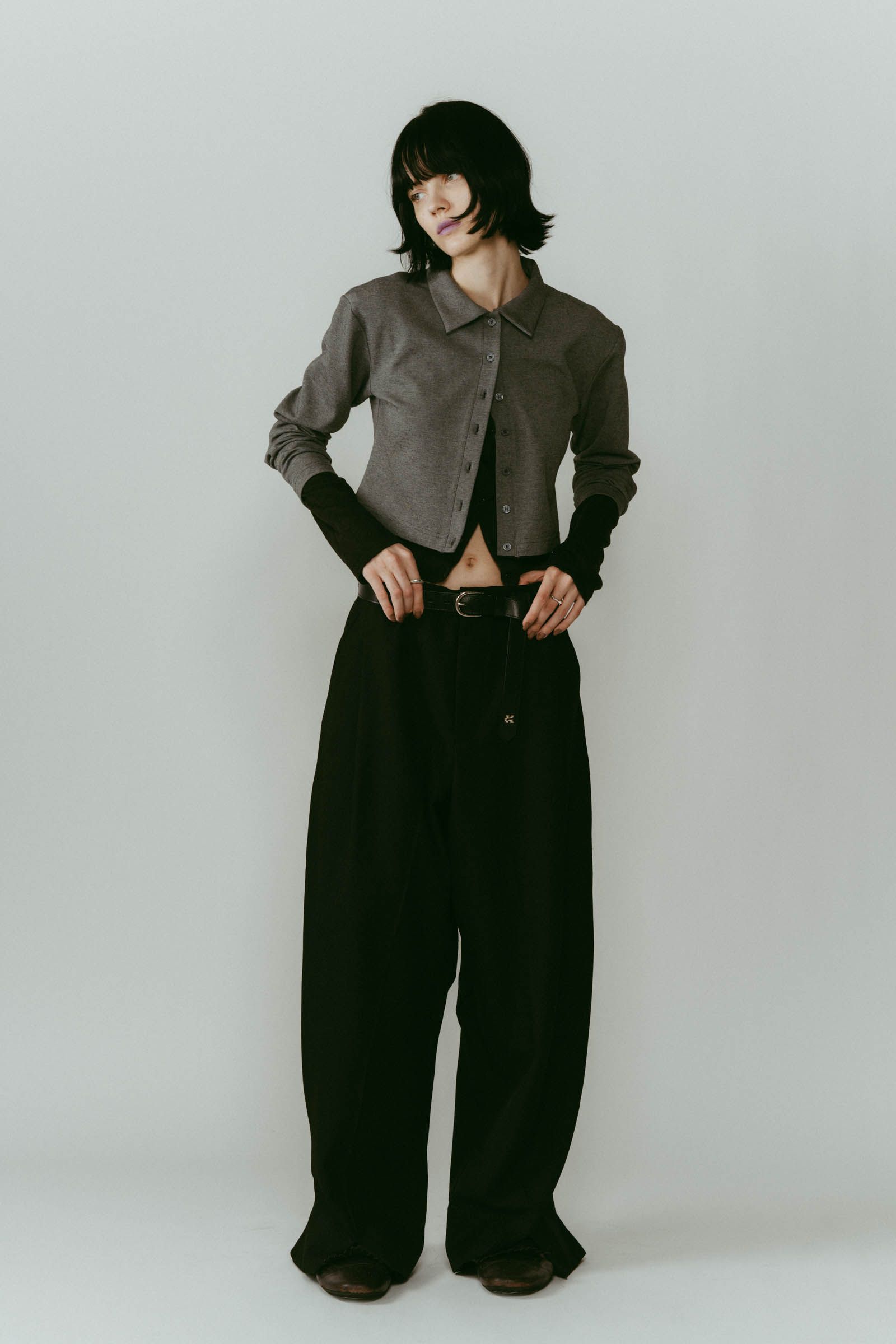 2piece polo tops / 2ピース ポロシャツ (グレー) / 25AW