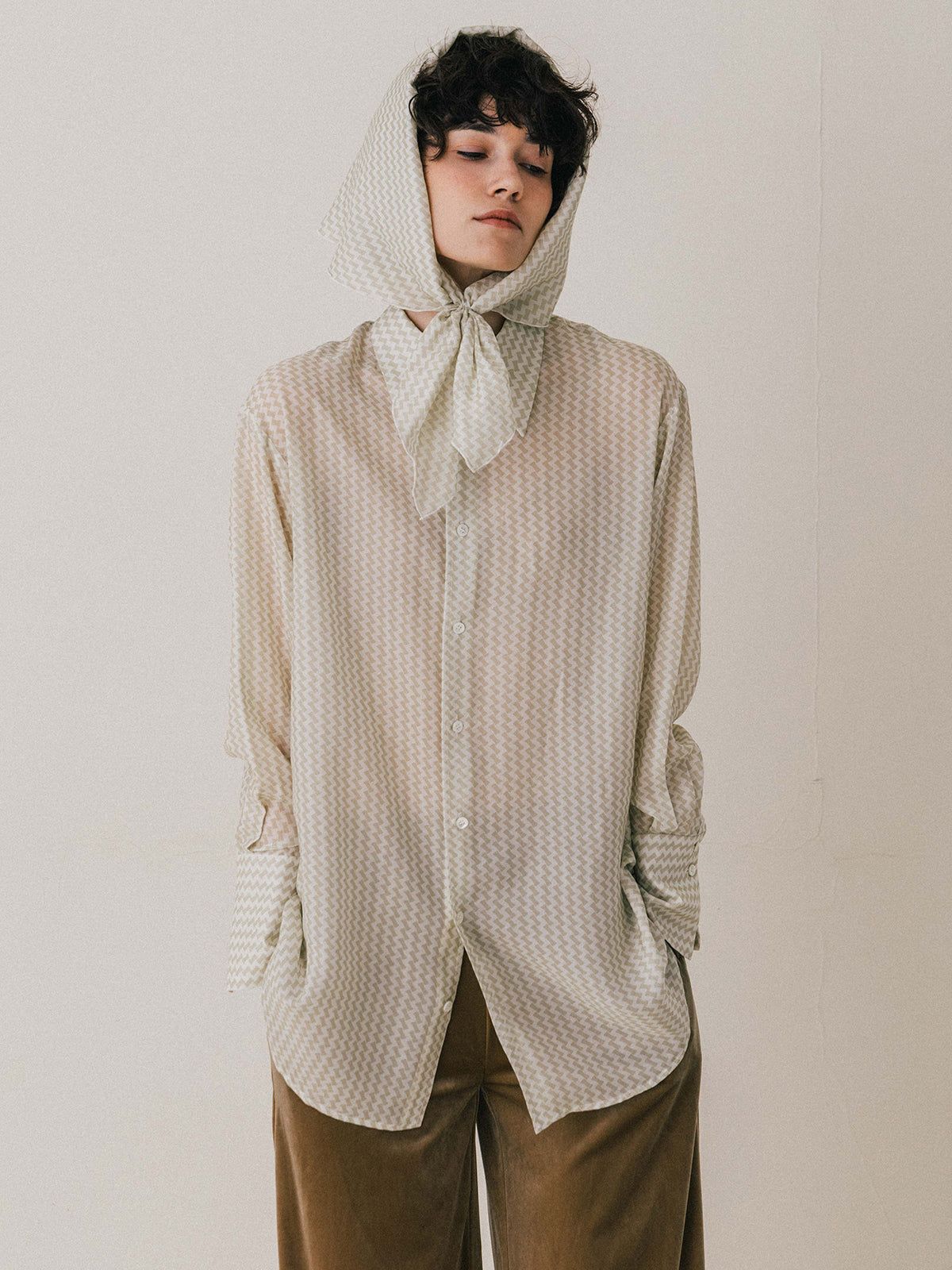 【25AW】GEOMETRIC SHIRT / ジオメトリックシャツ (ベージュ)