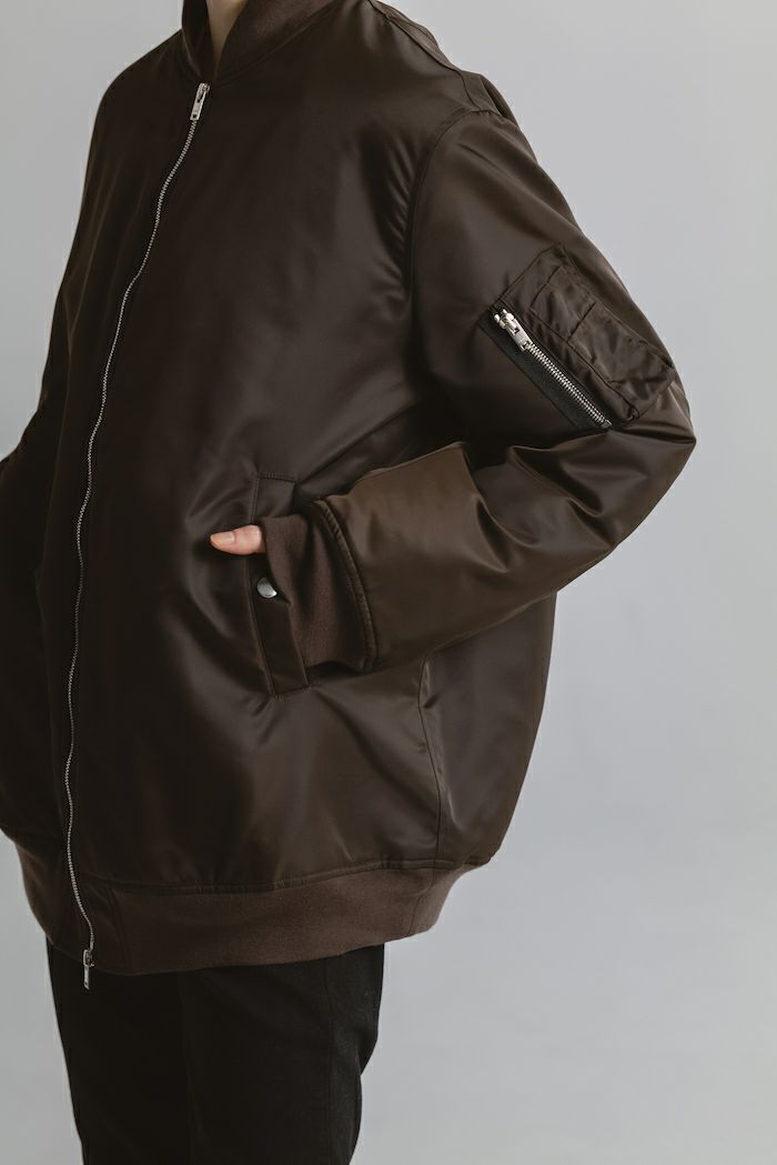 【25AW】MA-1 / リモンタナイロン フライトジャケット (ブラウン)
