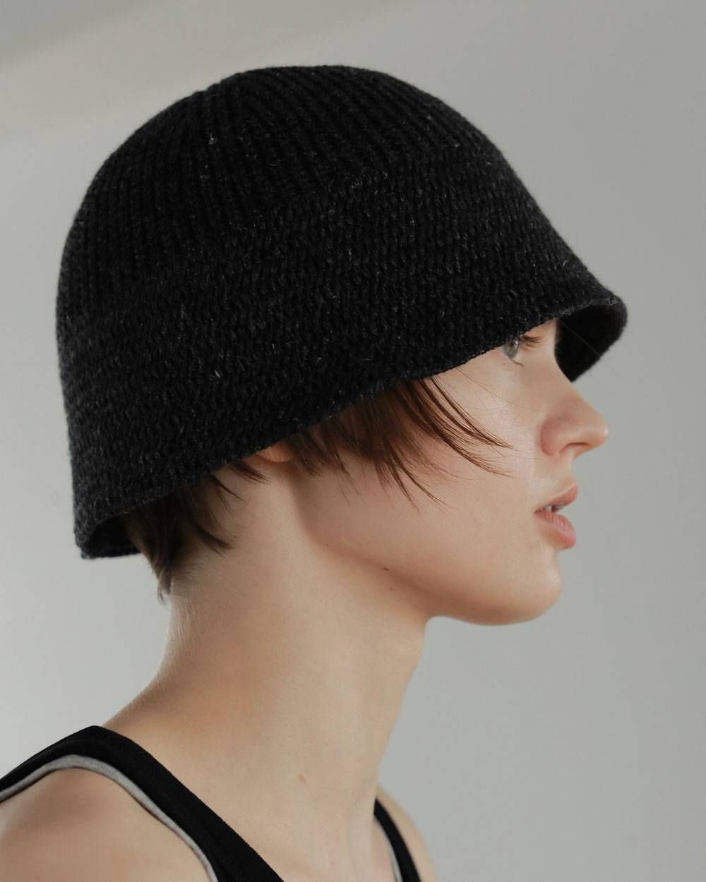 リネンニット バケットハット (チャコールグレー) Linenknit Bucket Hat (Charcoal Gray) / 27SS