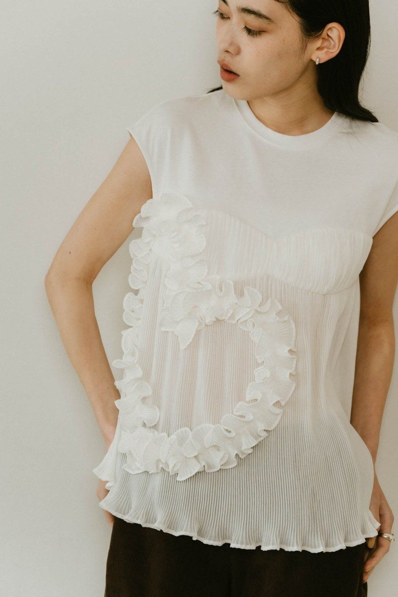 Knuth Marf - heart motif tulle tops / ハートモチーフ