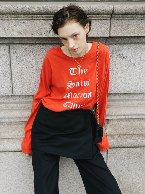 パーマネント ロングスリーブ Tシャツ (Sain Maroon Times) PARMANENT L/S TEE /  26AW