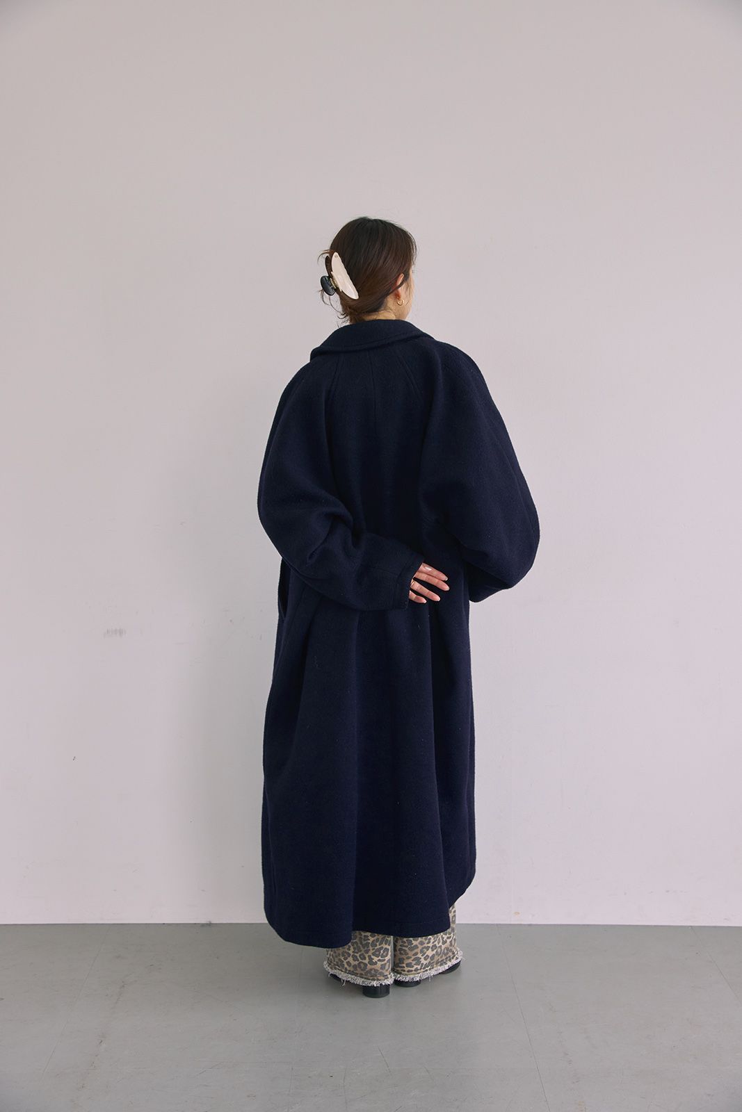 ラグランスリーブロングコート (ネイビー) Raglan Sleeve Long Coat (Navy) / 26AW