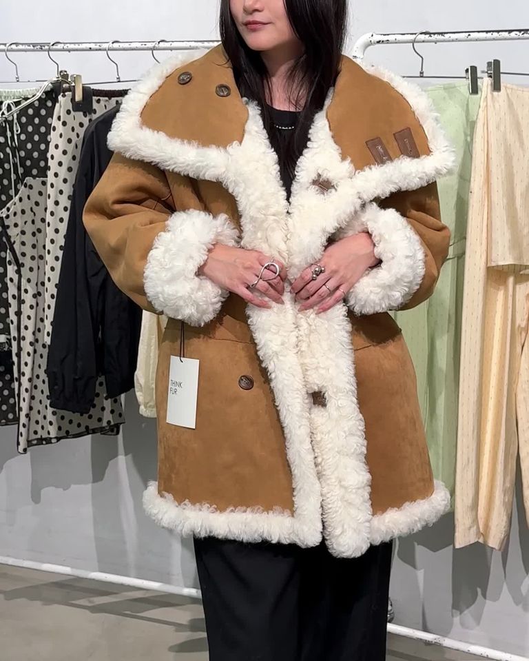 THINK FUR - 【先行予約】【26TH-03】ムートンリバーシブルコート 