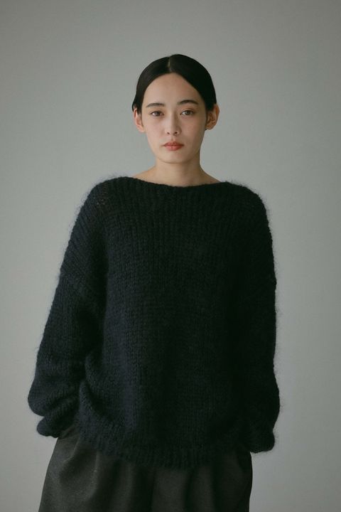 2wayモヘアニットトップス (ネイビー)