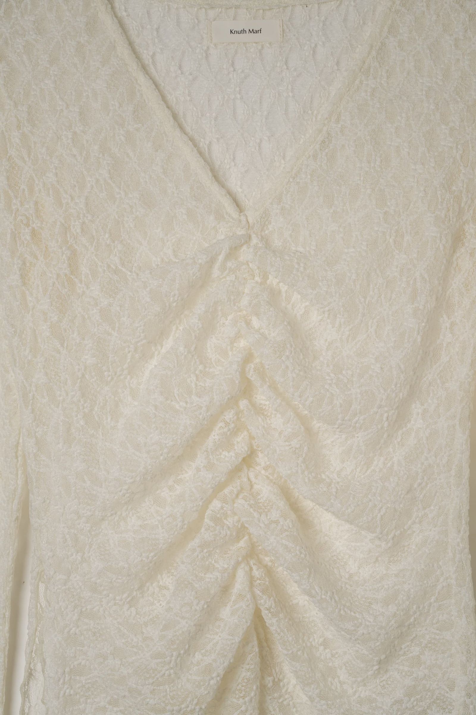 レーストップス (ホワイト) lace gathered top (White) / 26AW