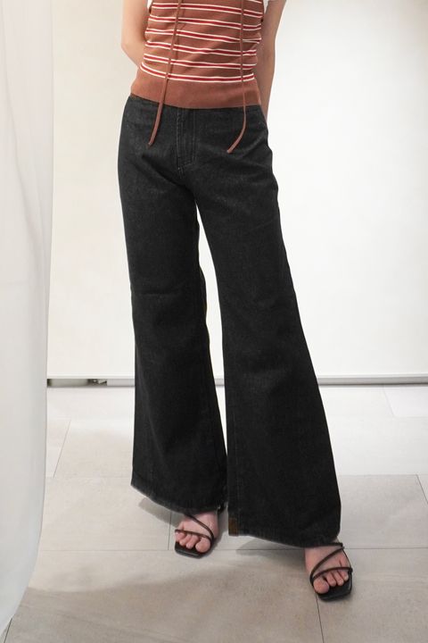 デニムバギーパンツ (ブラック) denim baggy pants(unisex)
