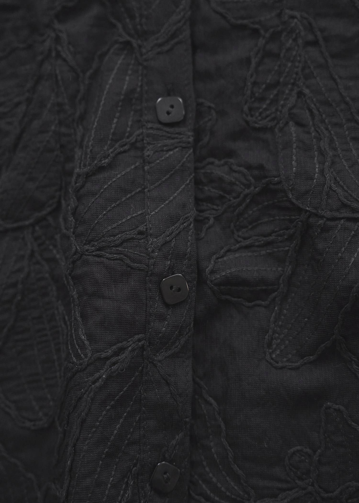 エンブロイダリー リラックス シャツ (ブラック) thread embroidery relax SH (Black) /  26SS
