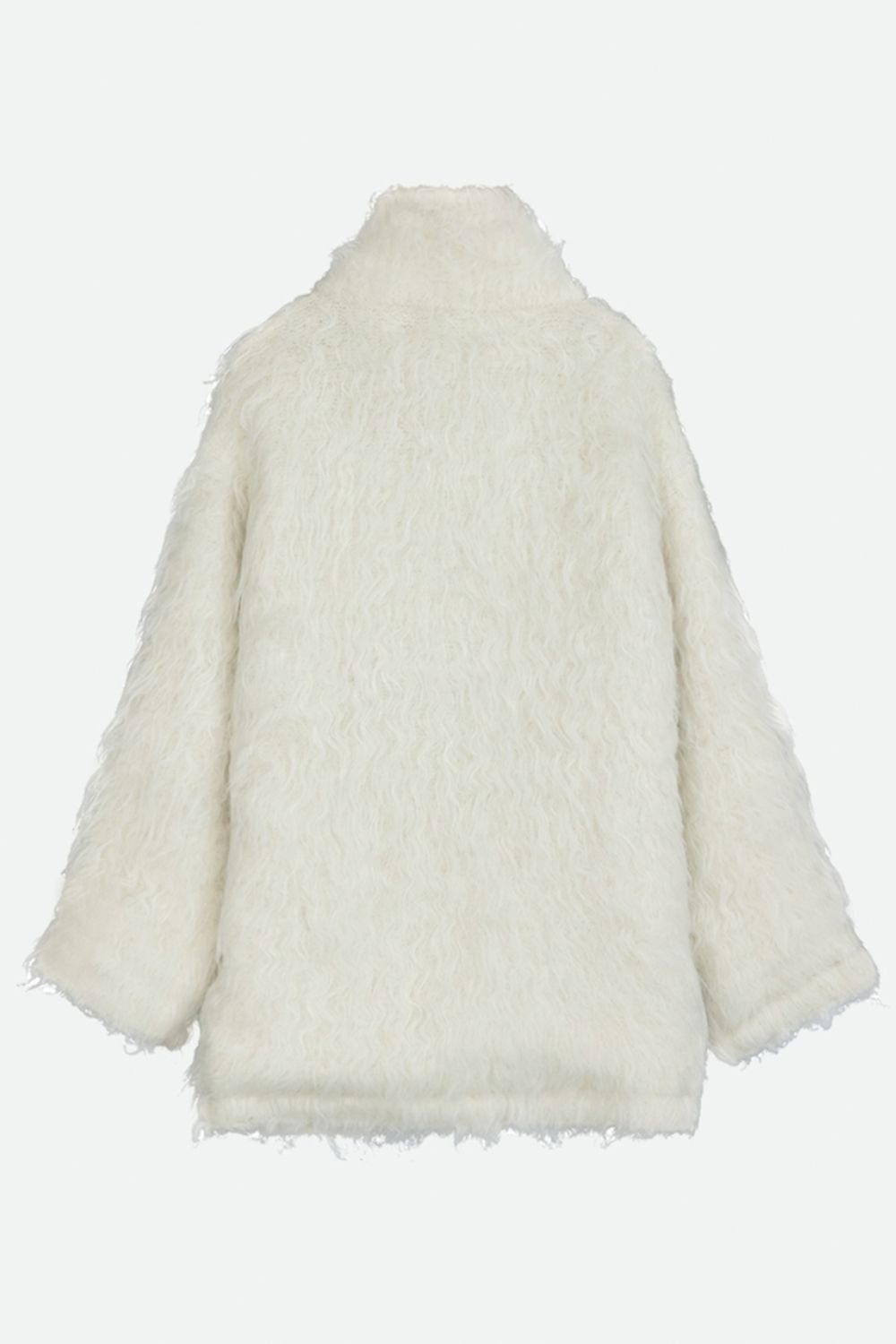 【残り1点】BIG COLLAR KNIT FUR JACKET (MILK) / ビッグカラーニットファージャケット ミルク