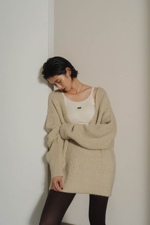 Uneck knit pullover (unisex) / Uネックニットプルオーバー (ベージュ)