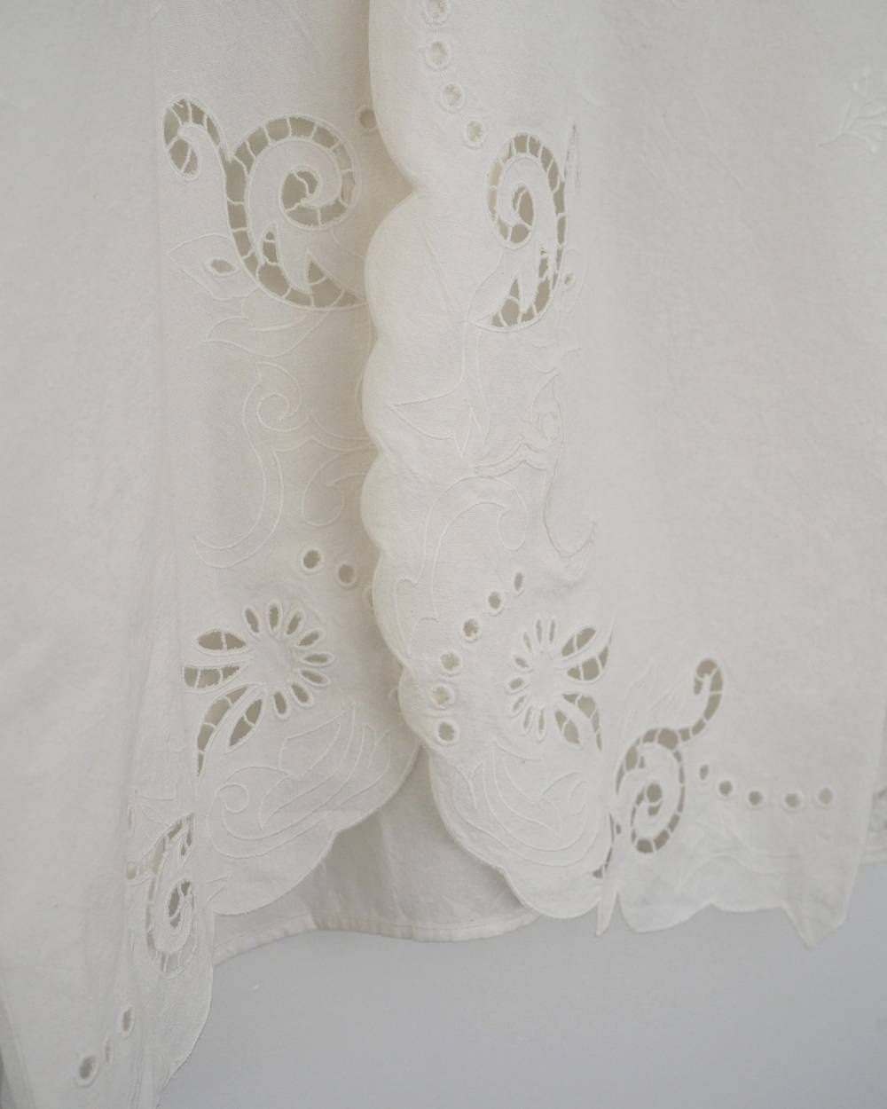 カットワーク オープンカラーシャツ (ホワイト) Cutwork Opencollar Shirts (White) /  26SS