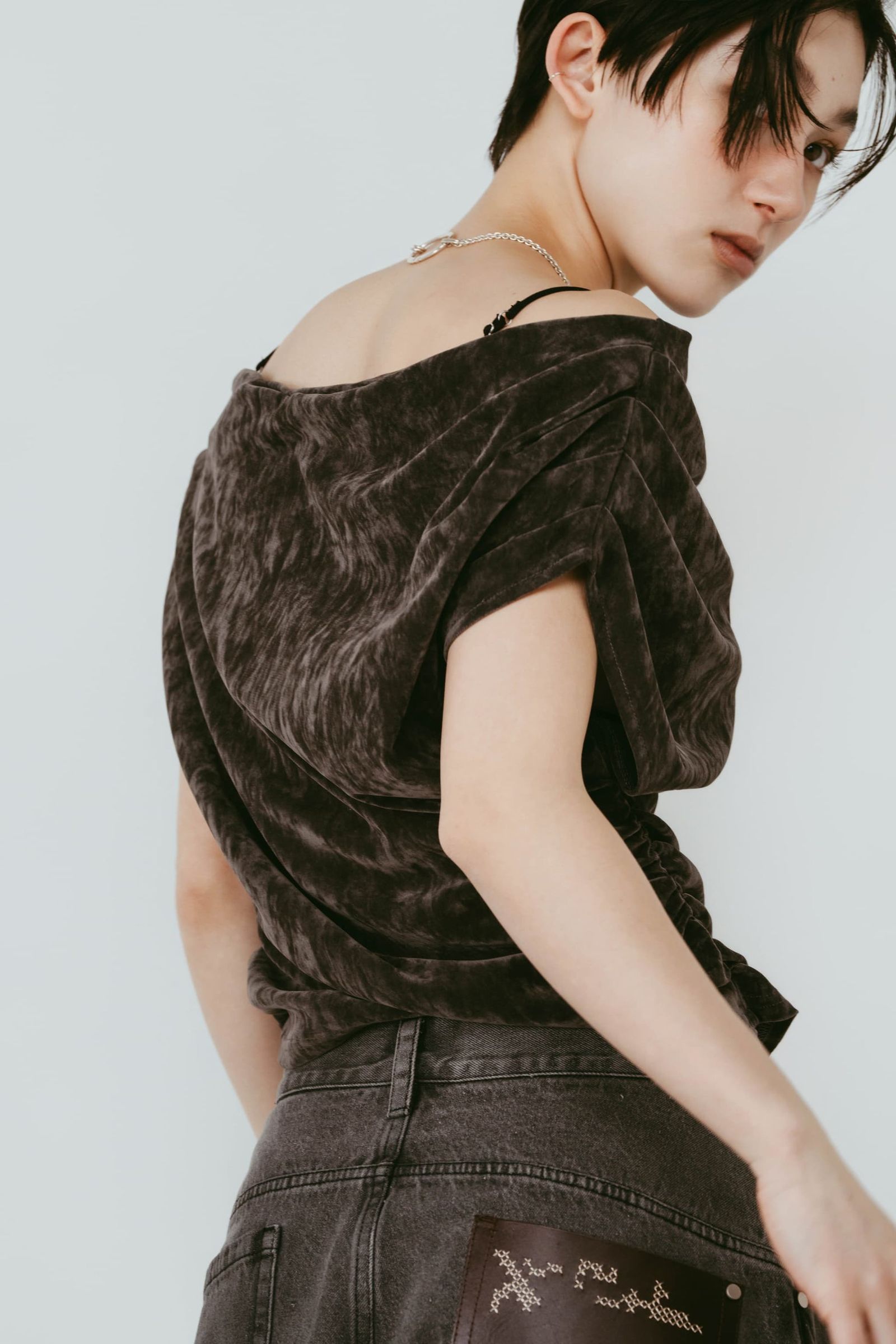 シアーベロア トップス (グレー) sheer velour top (Gray) /  26SS