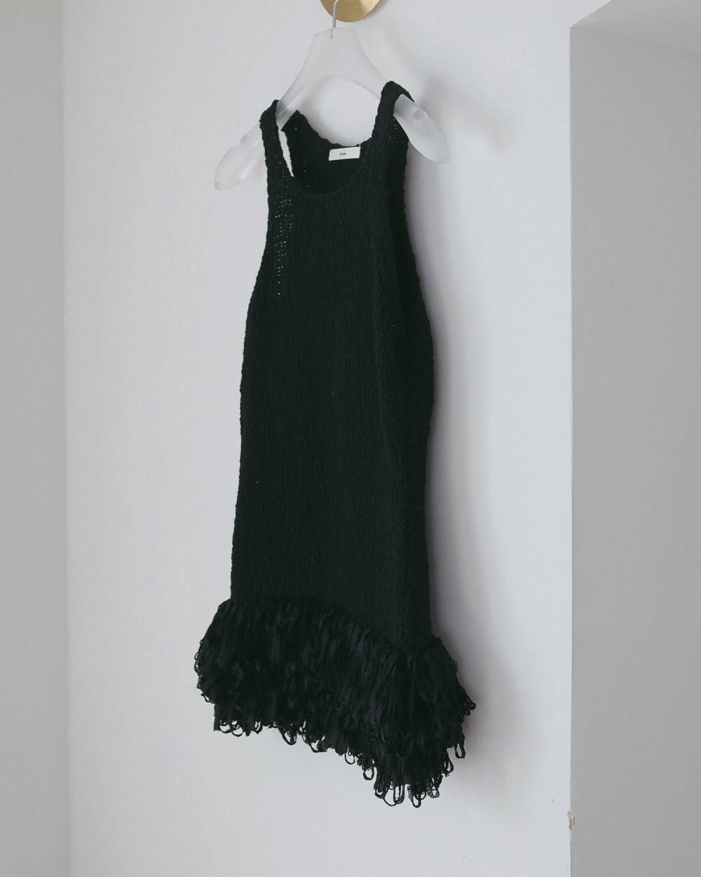 アメスリ フリンジトップス (ブラック) Americansleeve Fringe Tops (Black) / 27SS