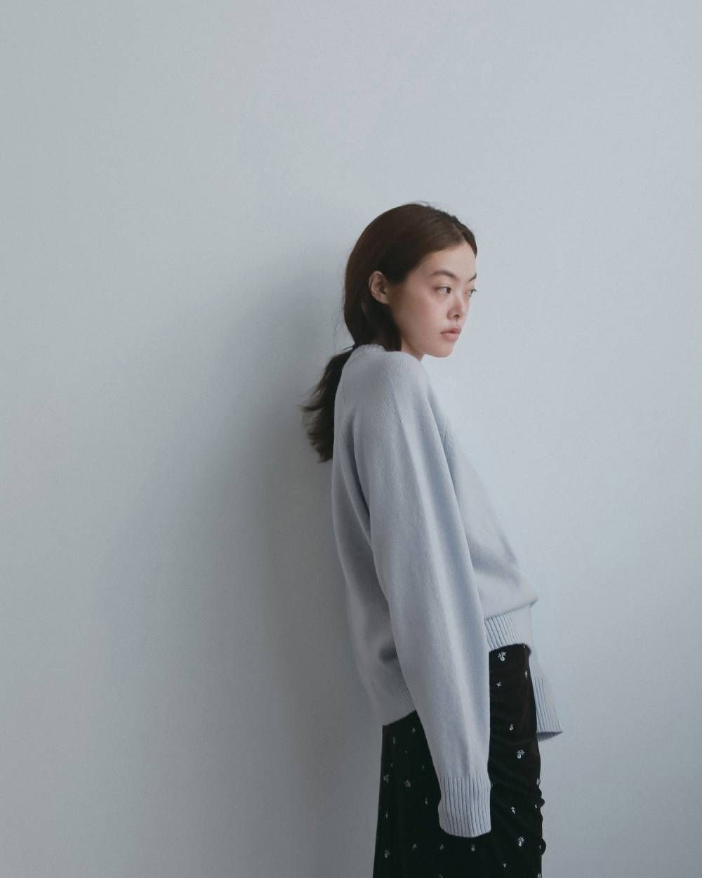 ウールクルーネックトップス (アイスブルー) Wool Crewneck Tops (Iceblue) / 26AW 【6月29日まで期間限定予約】