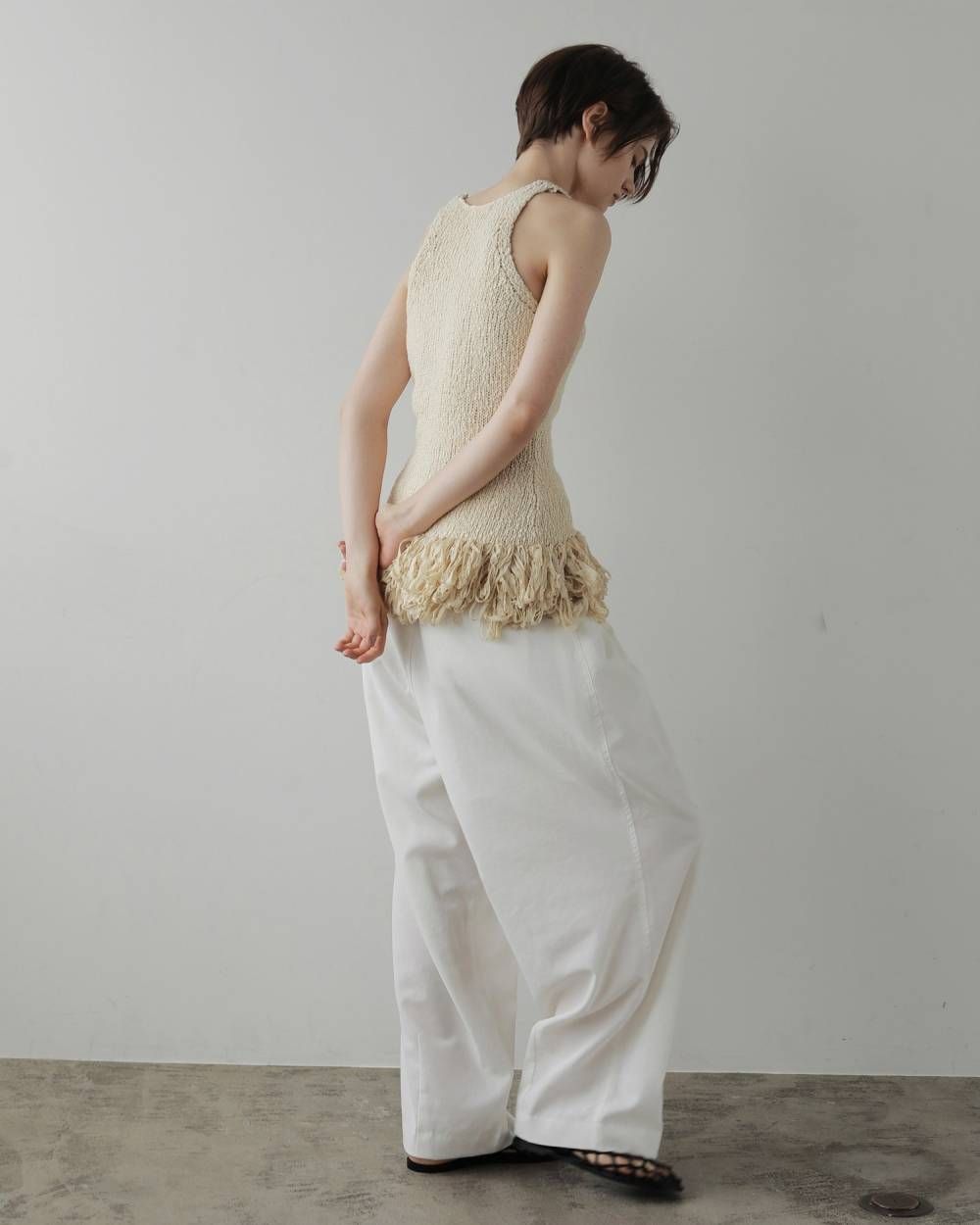 リネンラフパンツ (ホワイト) Linen Rough Pants (White) / 27SS