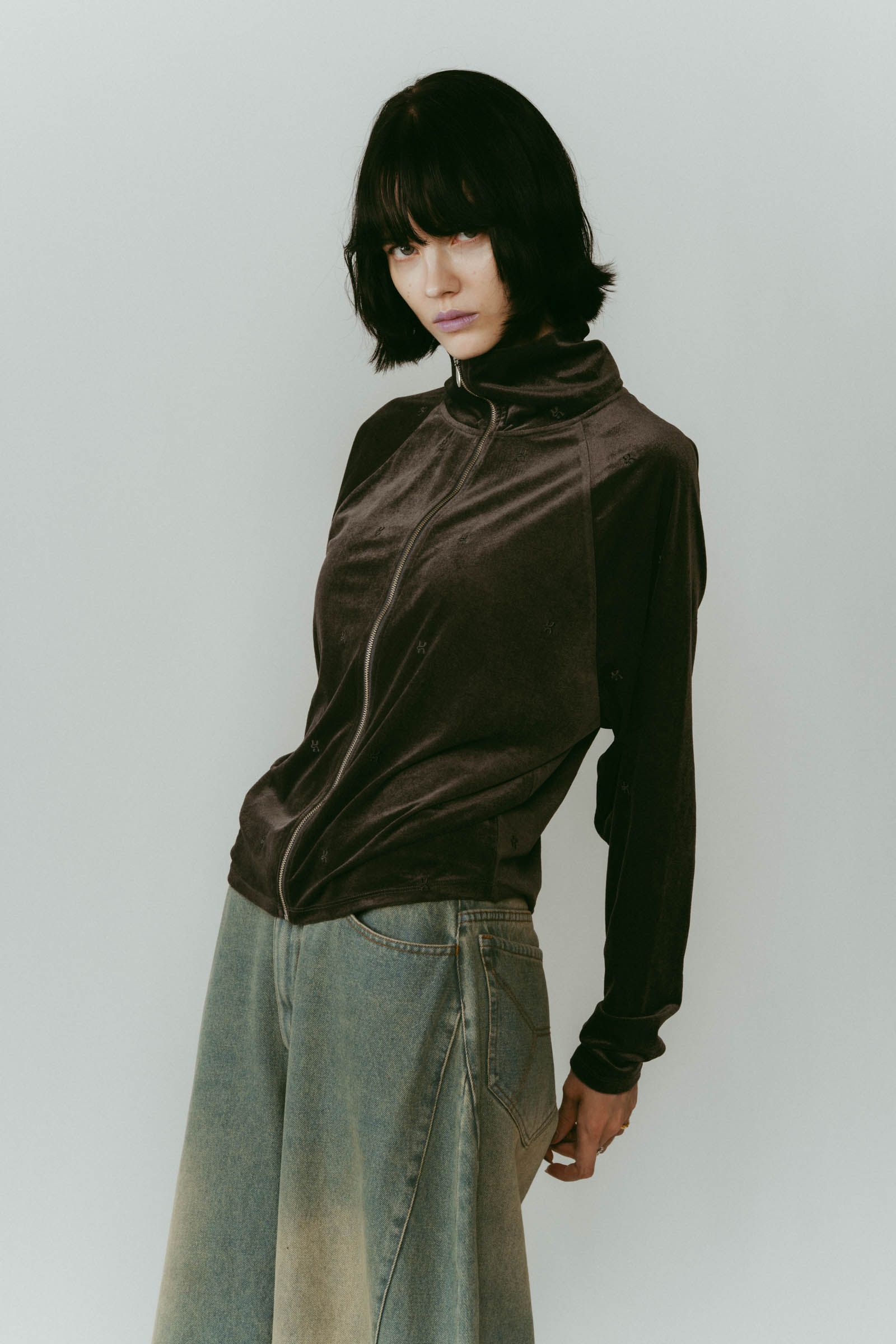 velours track jacket / ベロアトラックジャケット (グレー) / 25AW