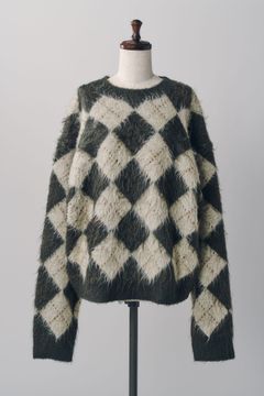 アーガイルニット (ブラウン) argyle knit(unisex) (Brown) / 26AW