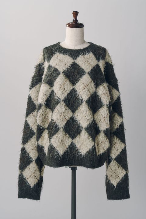 アーガイルニット (ブラウン) argyle knit(unisex) (Brown) / 26AW